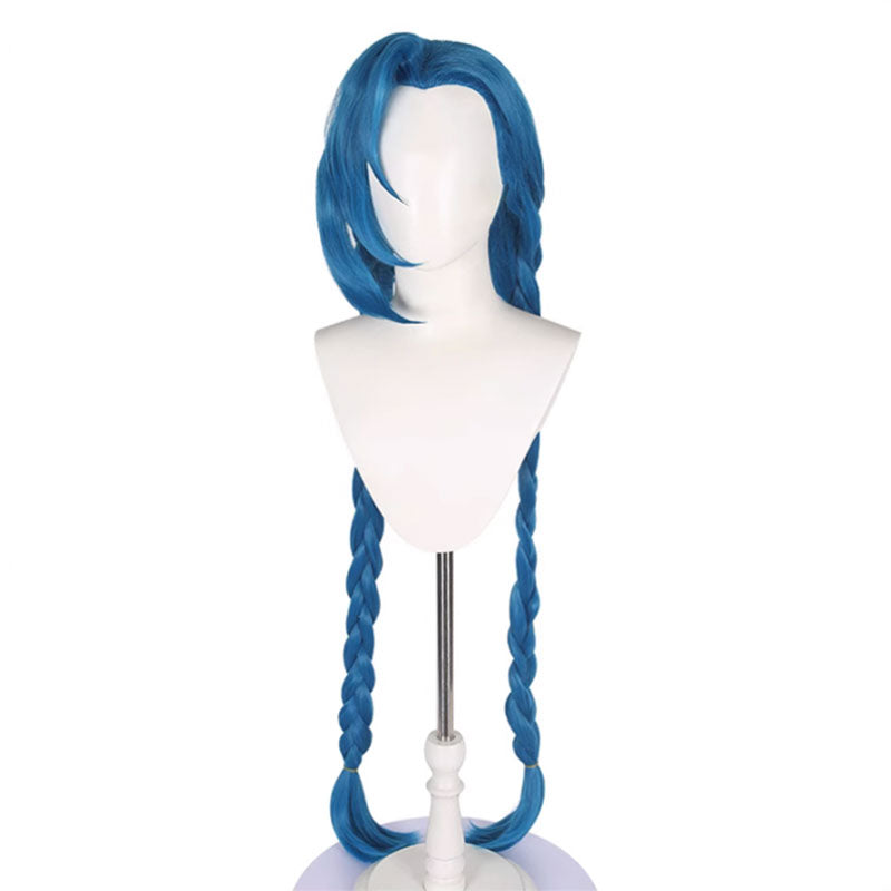 Arcane League of Legends LOL Arcane Jinx Halloween Blue Cosplay Wig