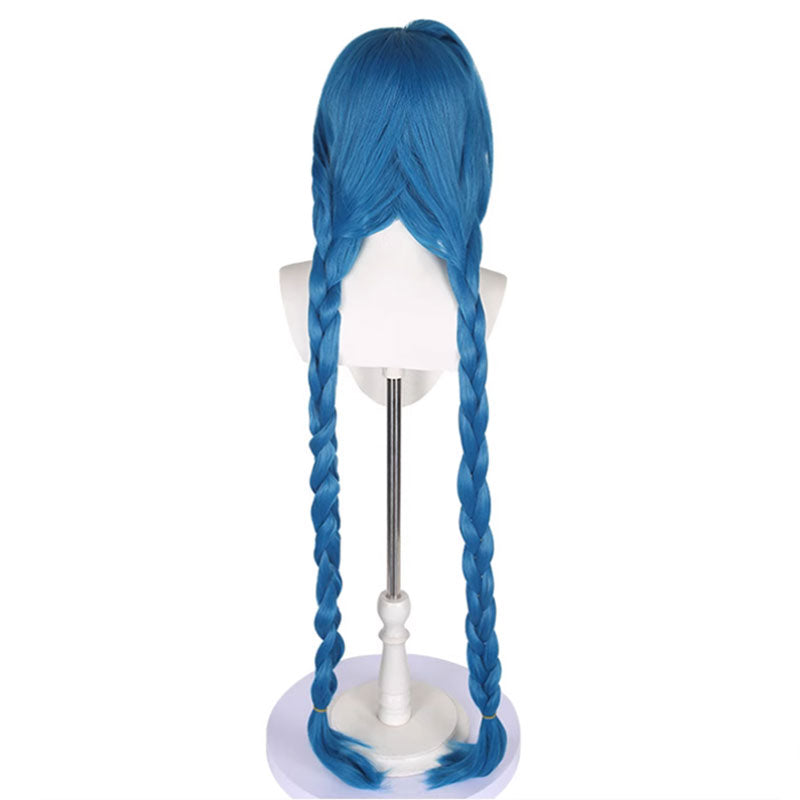 Arcane League of Legends LOL Arcane Jinx Halloween Blue Cosplay Wig