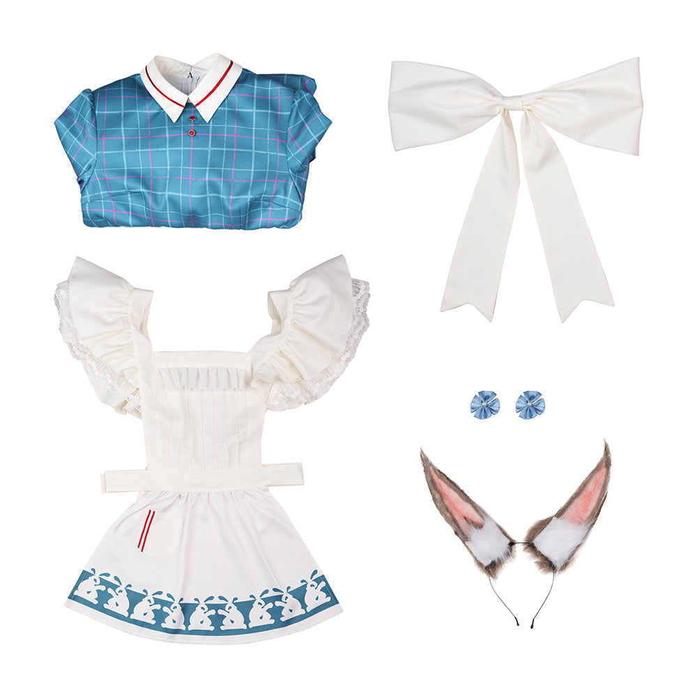 Arknights Amiya ¡Á White Rabbit Candy Collaboration Echoes of Sweet Dreams Goods Set Cosplay Costume