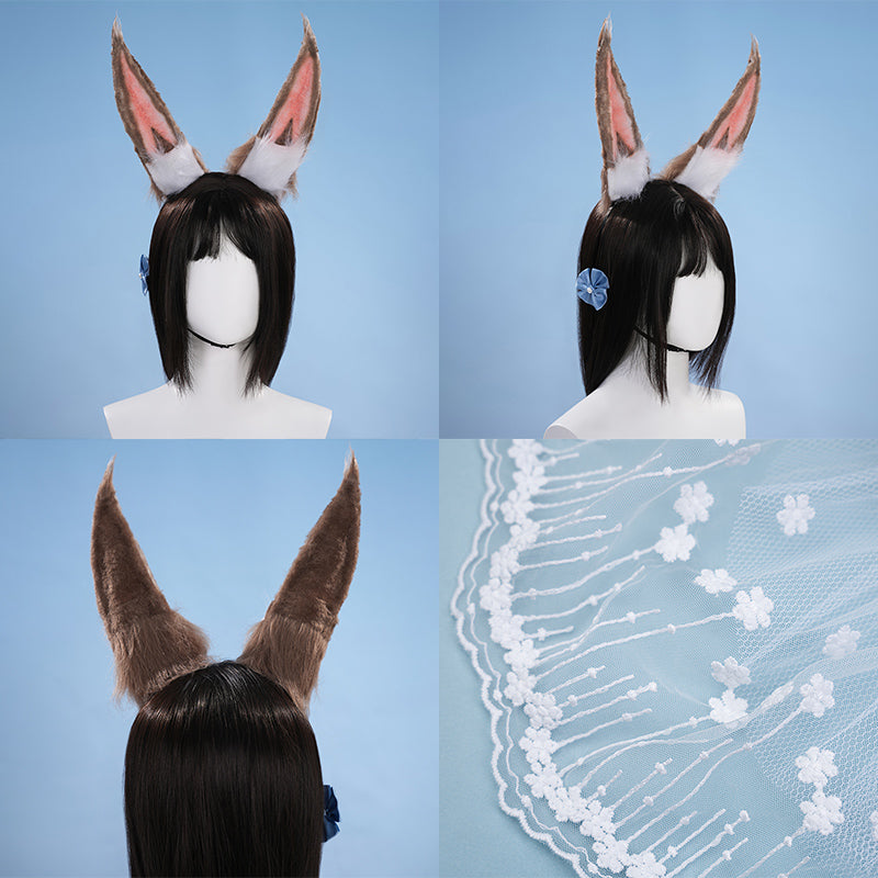 Arknights Amiya ¡Á White Rabbit Candy Collaboration Echoes of Sweet Dreams Goods Set Cosplay Costume