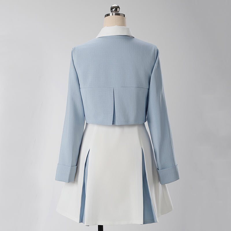 Cardcaptor Sakura Sakura Kinomoto Blue White Dating Clothes Cosplay Costume