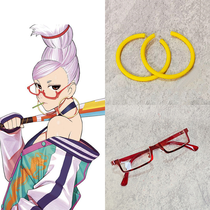 Dandadan Seiko Ayase Earrings Ear clips Glasses Cosplay Accessory Prop