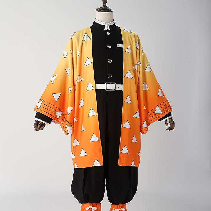 Demon Slayer: Kimetsu No Yaiba Agatsuma Zenitsu Cosplay Costume