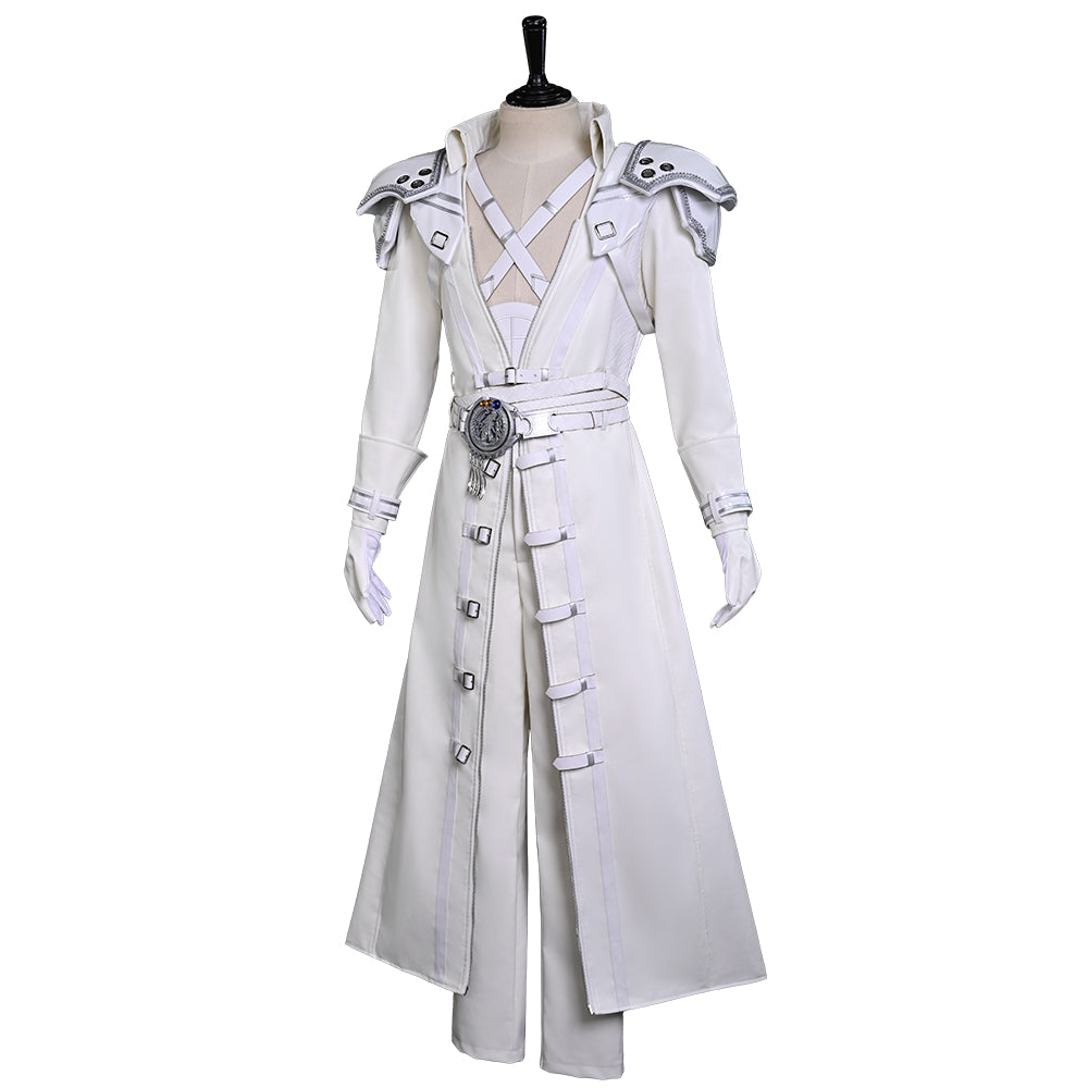 Final Fantasy VII FF7 White Sephiroth Cosplay Costume