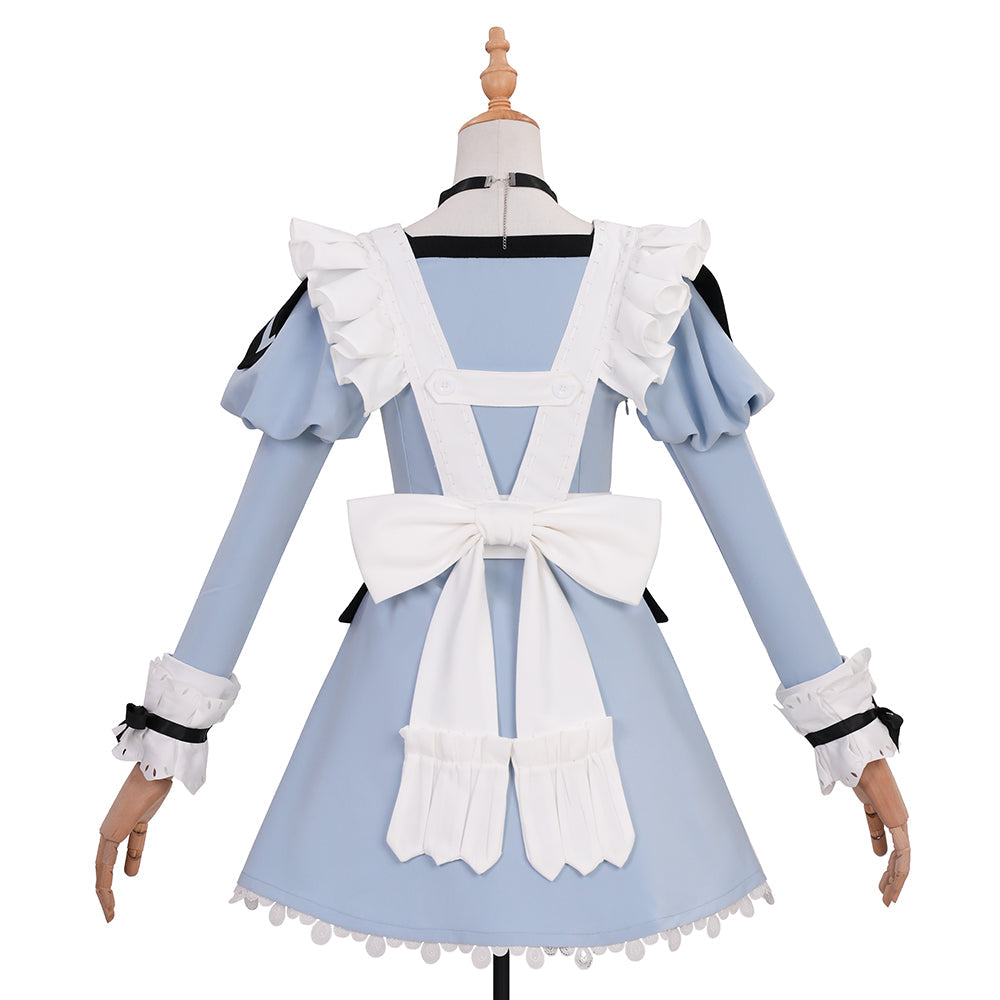 Final Fantasy XIV FF14 Valentione Apron Blue Maid Dress Cosplay Costume