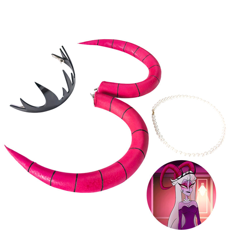 Hazbin Hotel Lilith Horn Headwear Necklace Cosplay Accessory Prop