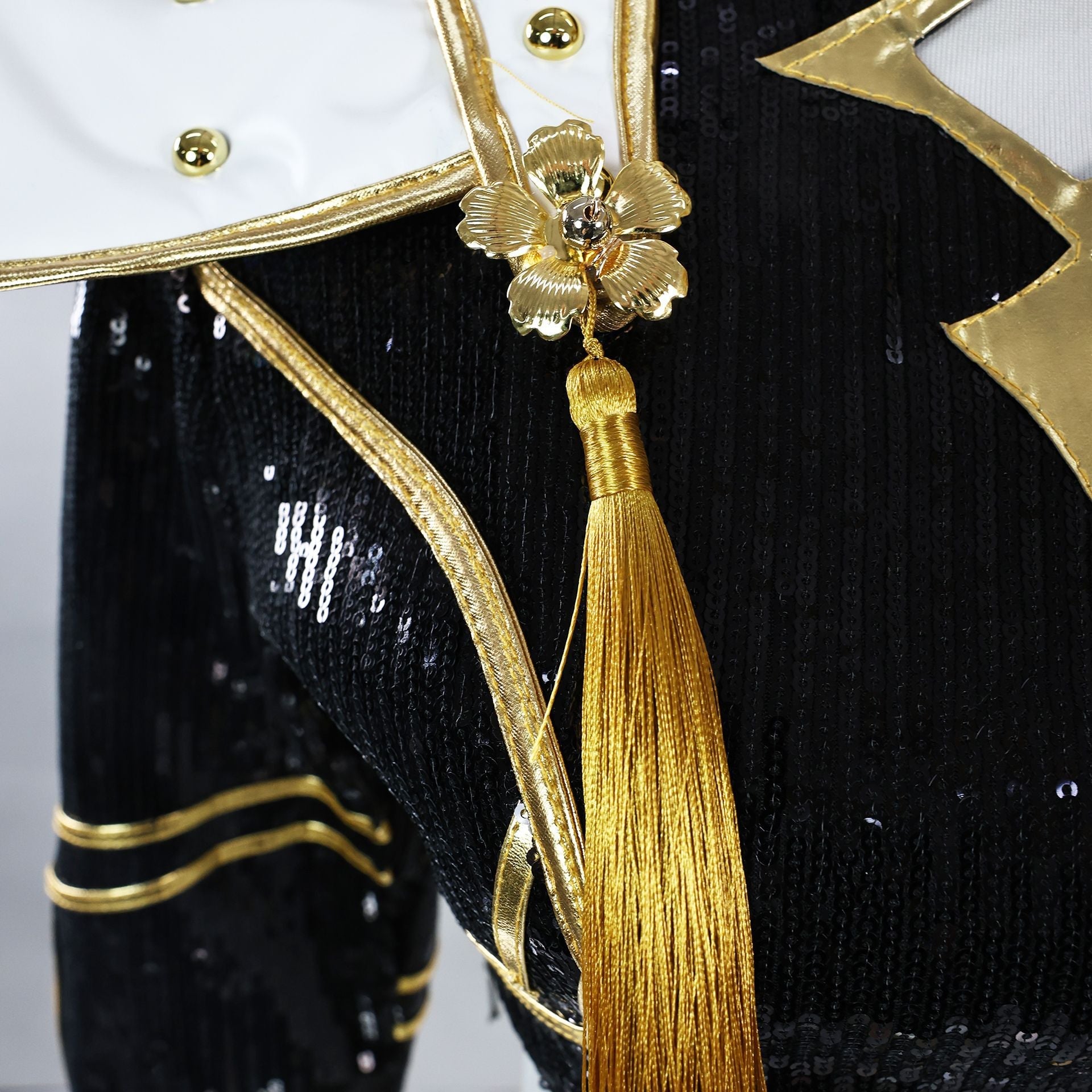 Kids Size KPop Killer Z Black Golden Dance Outfit Cosplay Costume