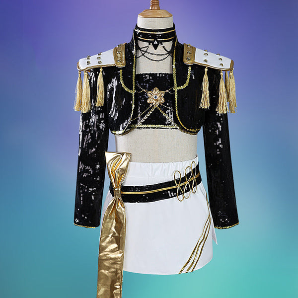 Kids Size KPop Killer M Black Golden Dance Outfit Cosplay Costume