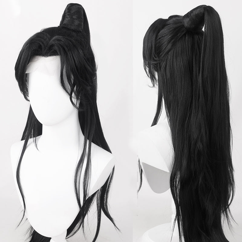 Limbus Company Jia Qiu Natural Black Cosplay Wig