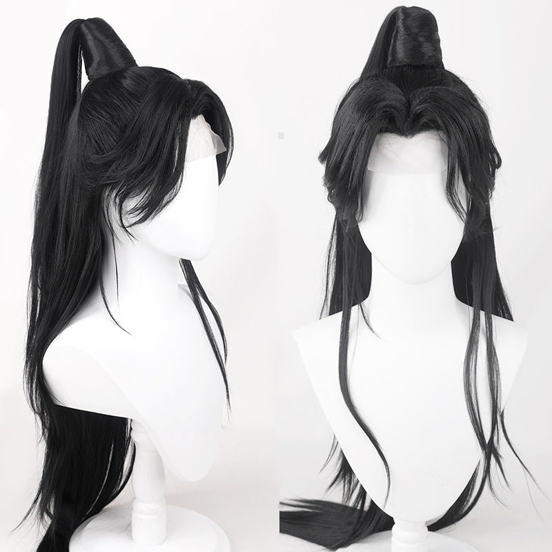 Limbus Company Jia Qiu Natural Black Cosplay Wig