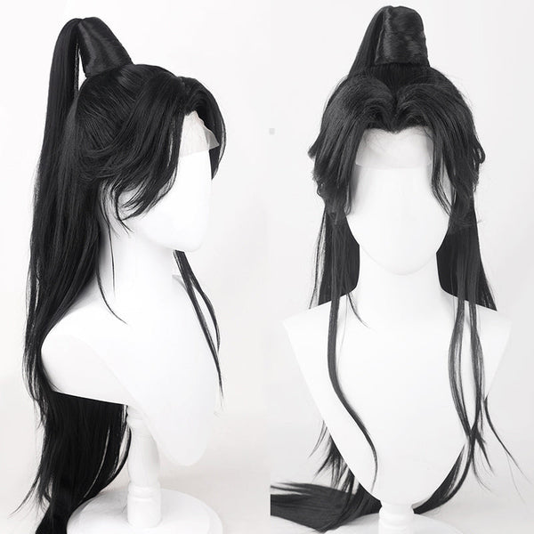 Limbus Company Jia Qiu Natural Black Cosplay Wig