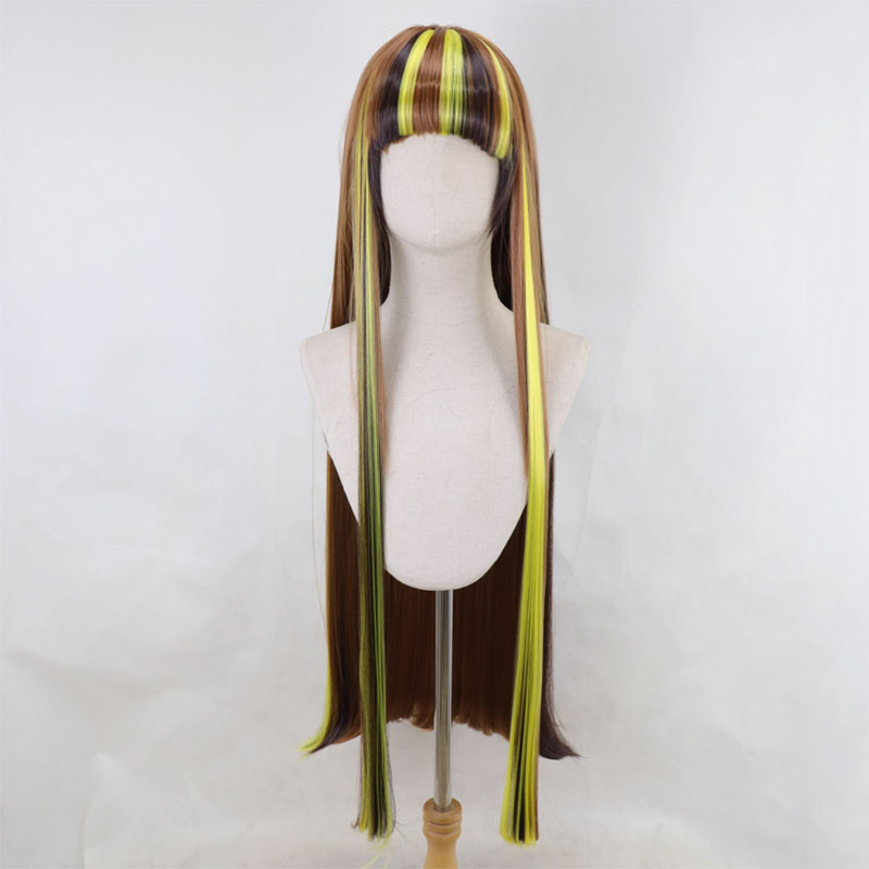 Monster High Cleo de Nile Brown Yellow Cosplay Wig