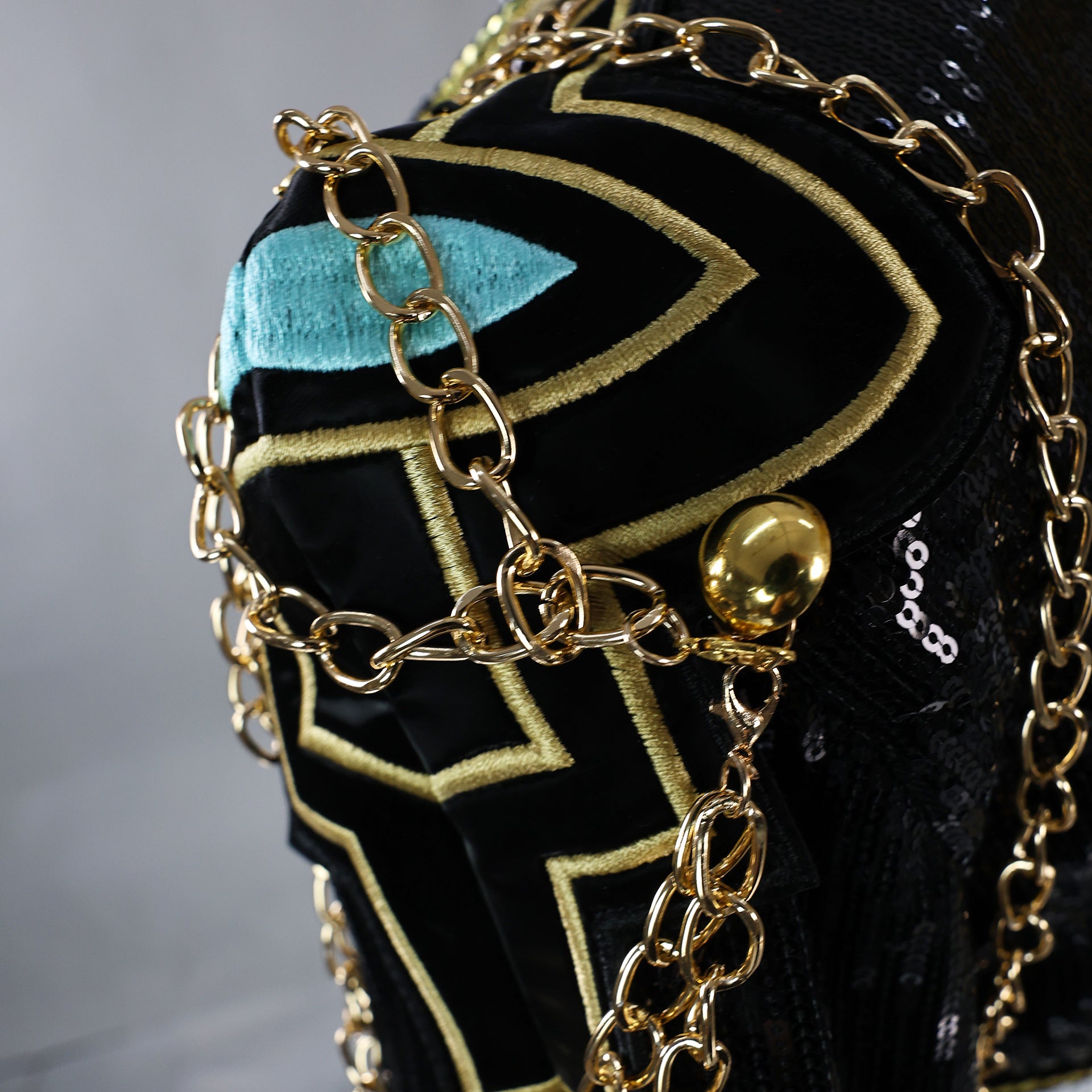 N KPop Demon Hunters HUNTR/X Rumi Black Golden Dance Outfit European Size Cosplay Costume