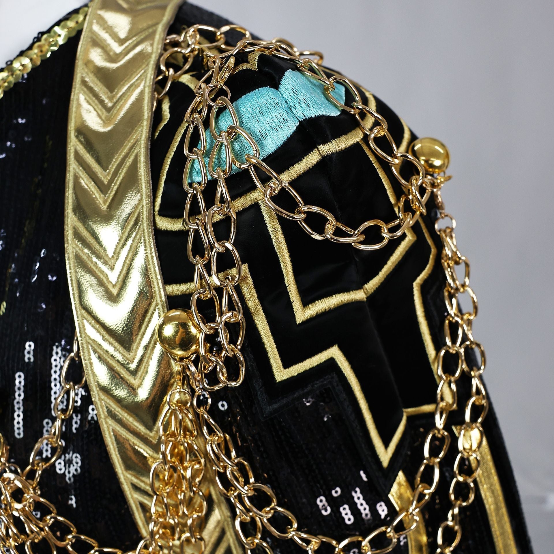 Kids Size KPop Killer R Black Golden Dance Outfit Cosplay Costume