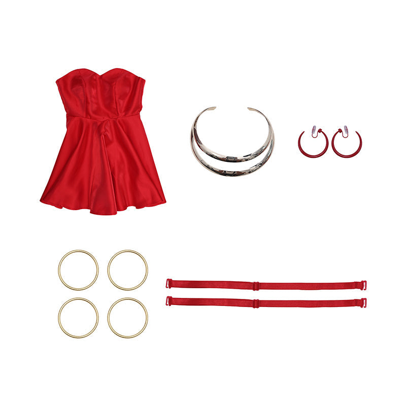 Panty And Stocking With Garterbelt Panty Red Dress Cosplay Costume