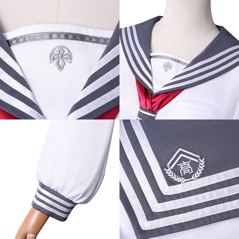 Silent Hill f Hinako Shimizu White Sailor School Uniform European Size Cosplay Costume