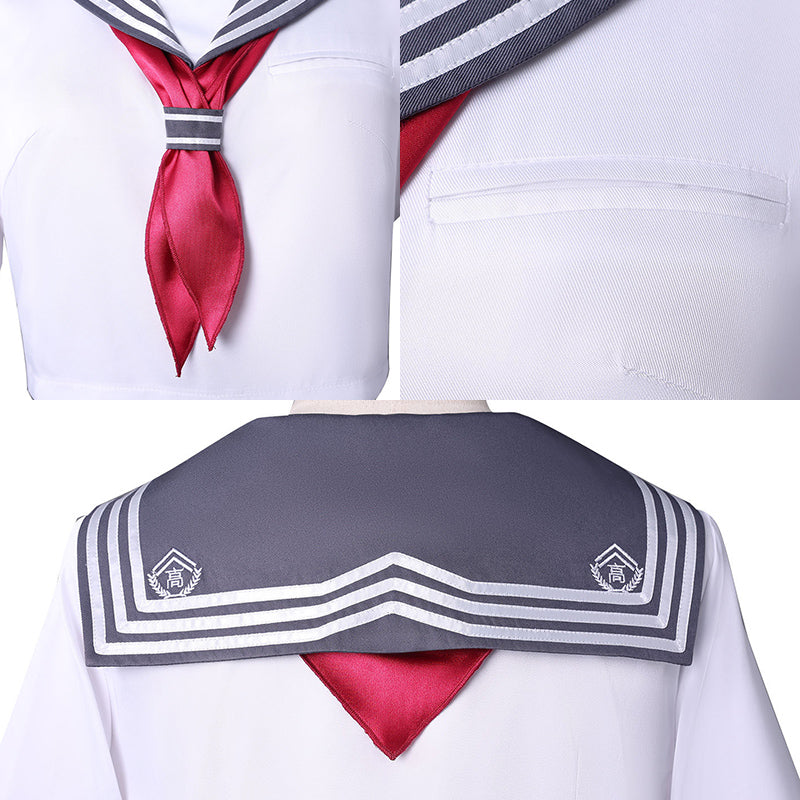 Silent Hill f Hinako Shimizu White Sailor School Uniform European Size Cosplay Costume