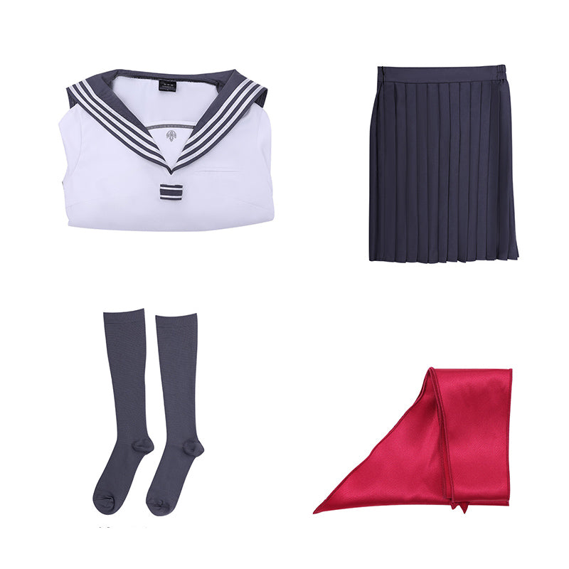 Silent Hill f Hinako Shimizu White Sailor School Uniform European Size Cosplay Costume