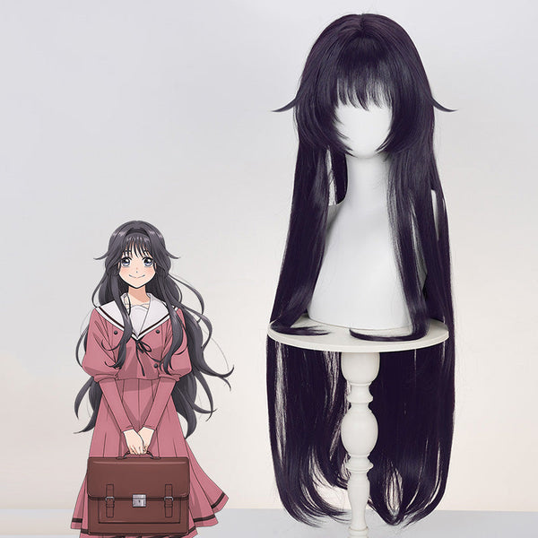 The Fragrant Flower Blooms with Dignity Kaoruko Waguri Black Purple Cosplay Wig