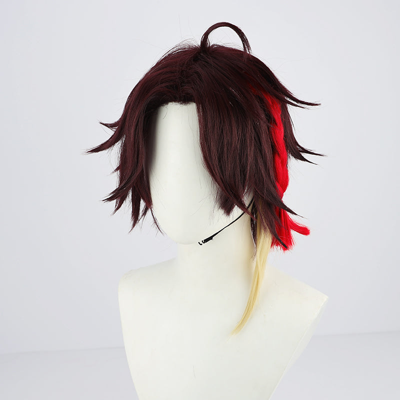 Virtual YouTuber NIJISANJI Saegusa Akina Black T-shirt Version Cosplay Wig