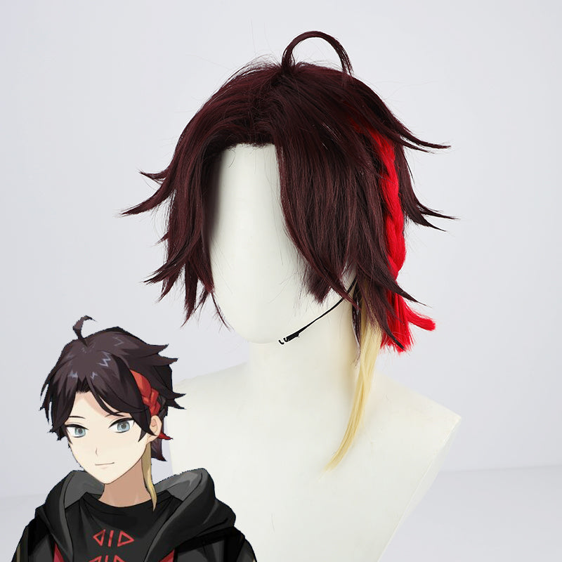 Virtual YouTuber NIJISANJI Saegusa Akina Black T-shirt Version Cosplay Wig