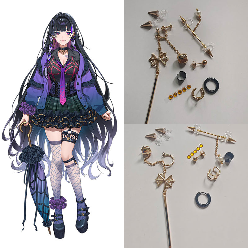 Virtual YouTuber Nijisanji XSOLEIL Meloco Kyoran Earrings Ear clips Cosplay Accessory Prop