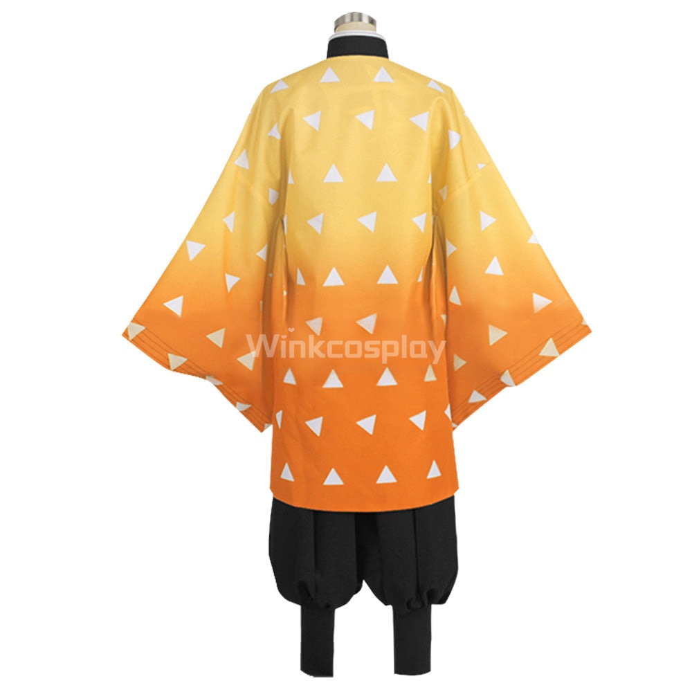 Demon Slayer: Kimetsu No Yaiba Agatsuma Zenitsu Cosplay Costume