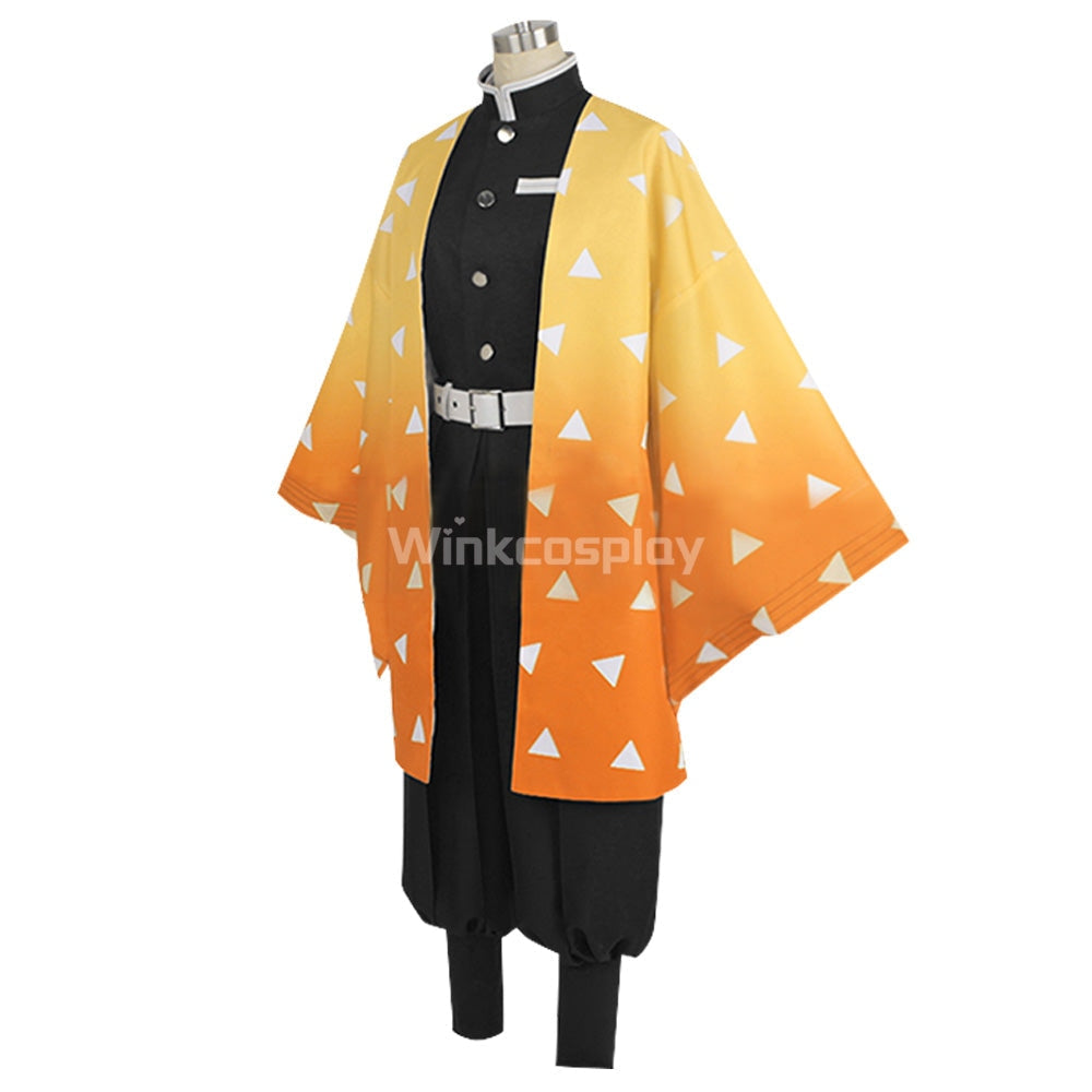 Demon Slayer: Kimetsu No Yaiba Agatsuma Zenitsu Cosplay Costume