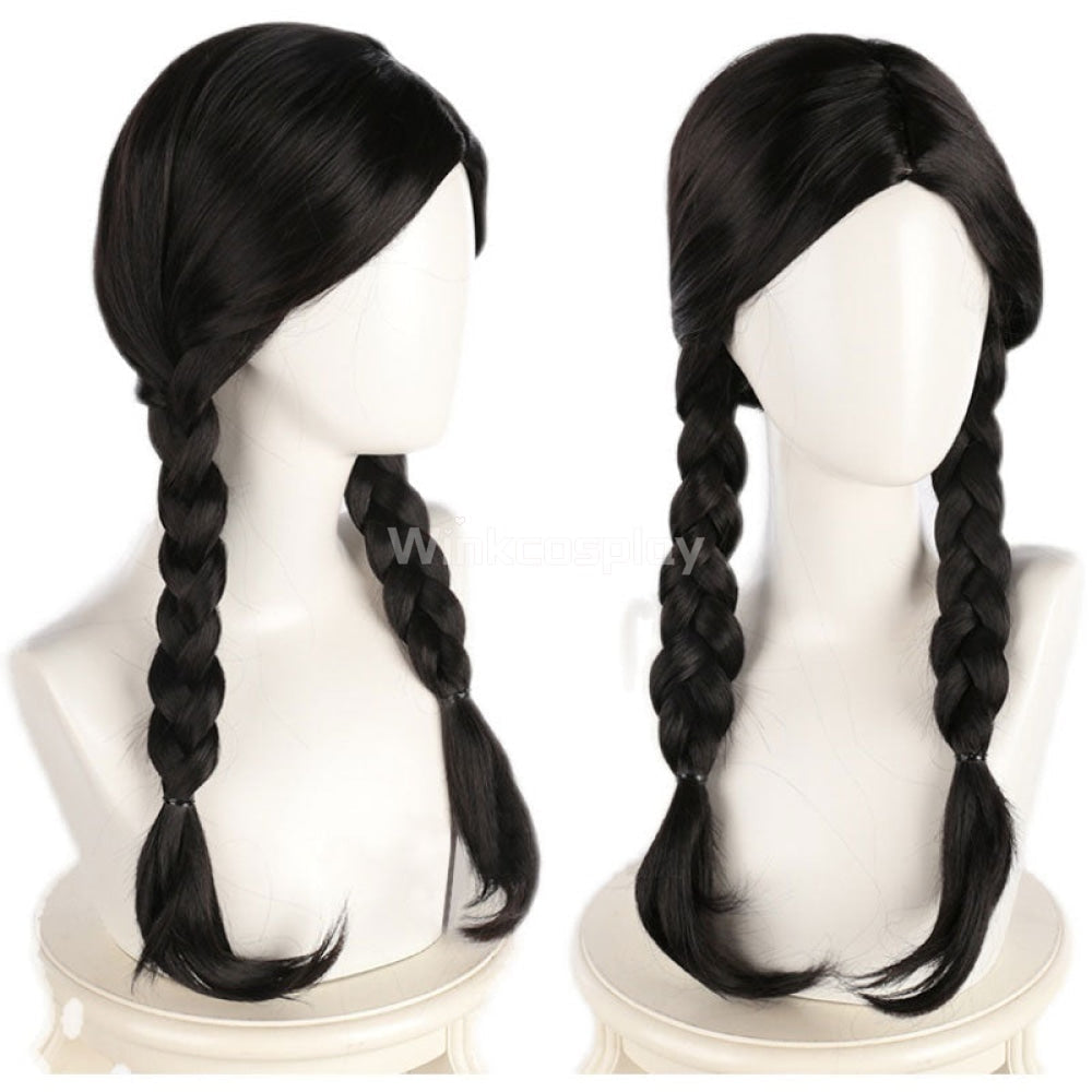 Addams Family Wednesday Black Cosplay Wig