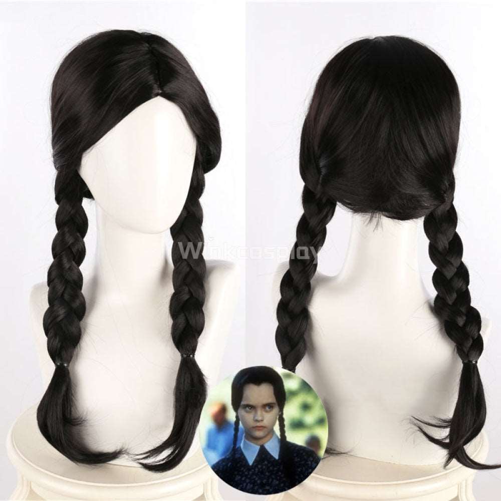 Addams Family Wednesday Black Cosplay Wig