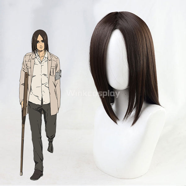 Attack On Titan Shingeki No Kyojin Final Season Eren Yeager Long Brown Cosplay Wig