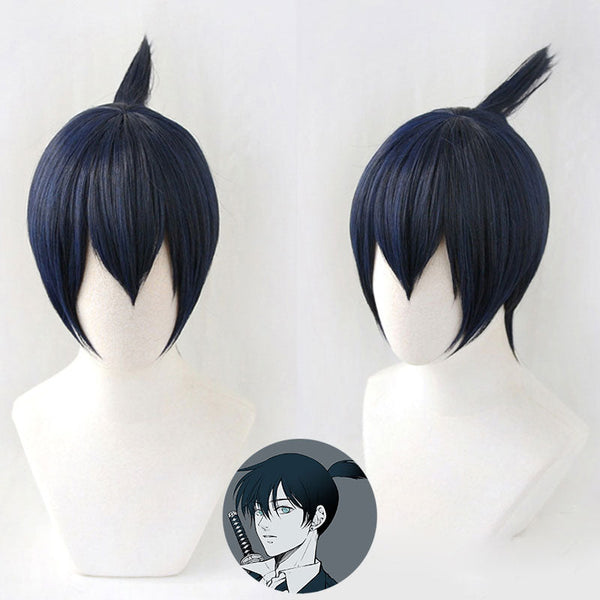 Chainsaw Man Aki Hayakawa Black Blue Cosplay Wig