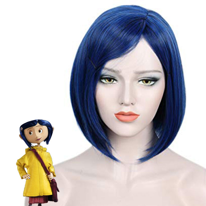 Coraline 2009 Movie Halloween Blue Cosplay Wig