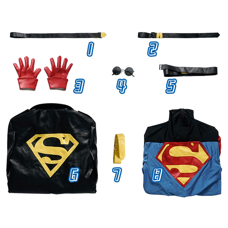 DC Comics Superhero Superboy Conner Kent Kon-El Cosplay Costume (Not Included Boots)