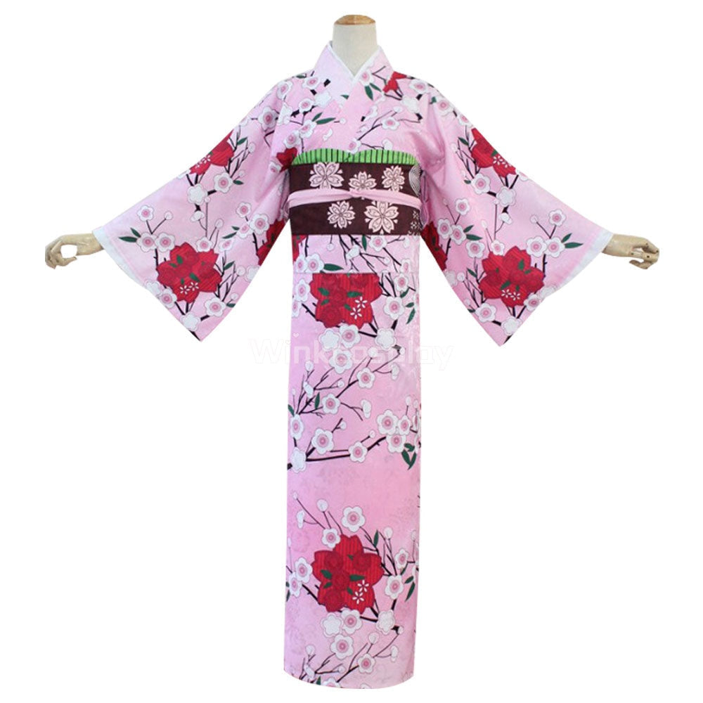 Demon Slayer: Kimetsu No Yaiba Kanroji Mitsuri Kimono Halloween Cosplay Costume