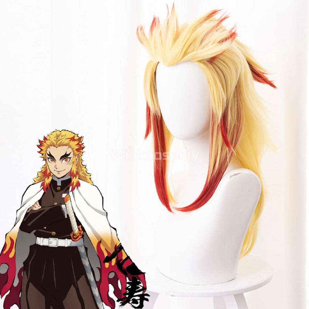 Demon Slayer: Kimetsu No Yaiba Rengoku Kyoujurou Golden Cosplay Wig