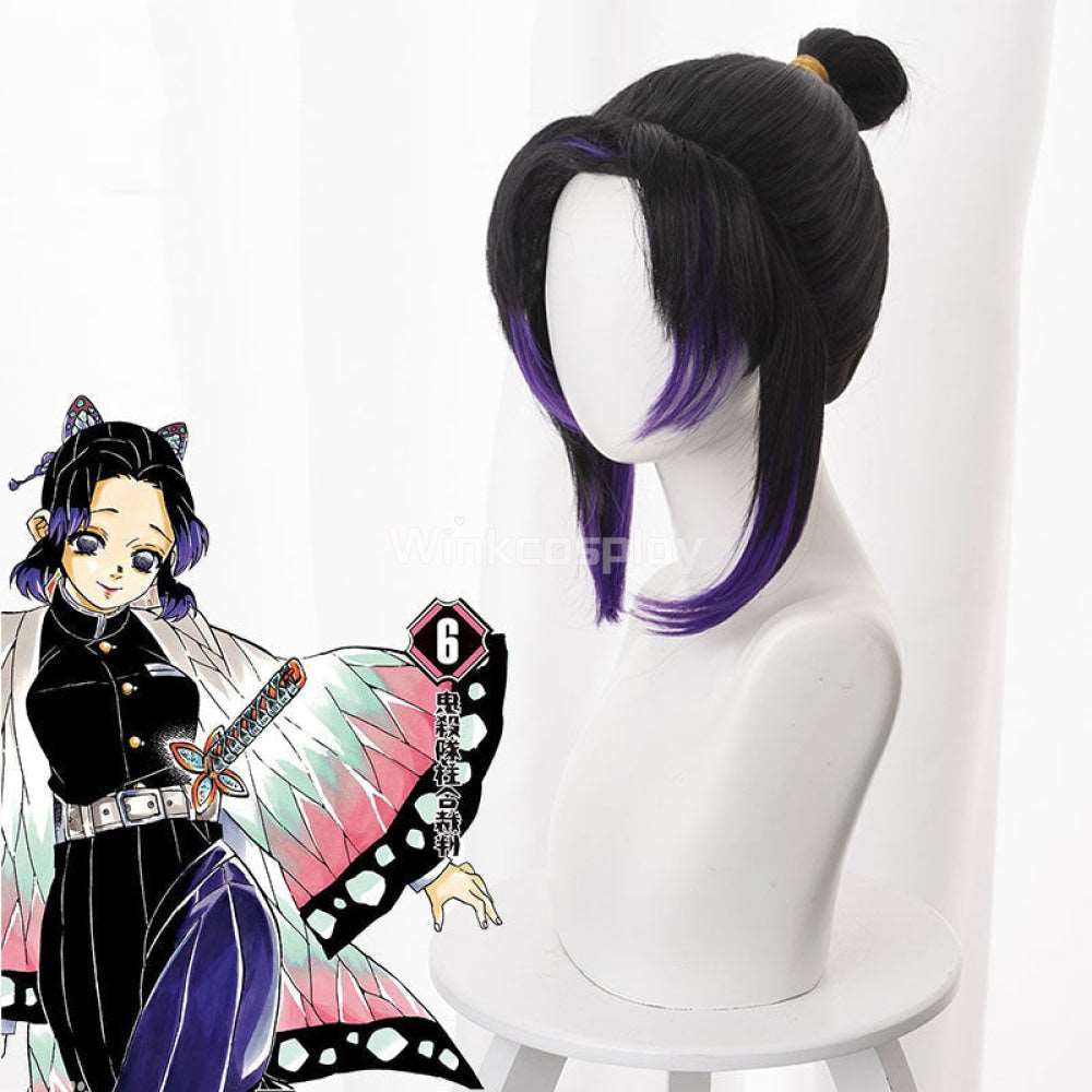 Demon Slayer: Kimetsu No Yaiba Shinobu Kochou Black Purple Cosplay Wig