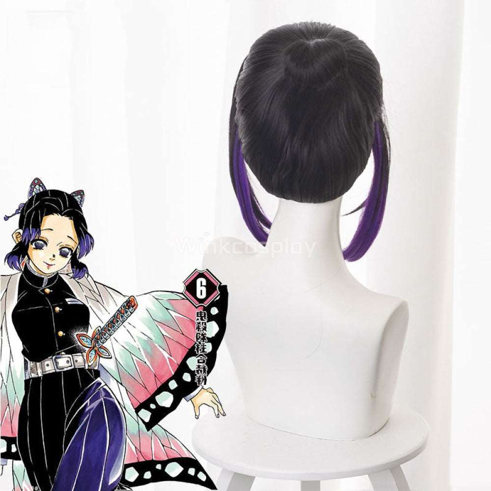 Demon Slayer: Kimetsu No Yaiba Shinobu Kochou Black Purple Cosplay Wig