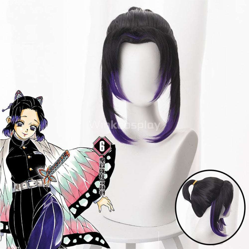 Demon Slayer: Kimetsu No Yaiba Shinobu Kochou Black Purple Cosplay Wig