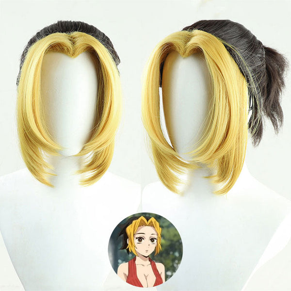 Demon Slayer: Kimetsu no Yaiba Season 2 Makio Golden Brown Cosplay Wig