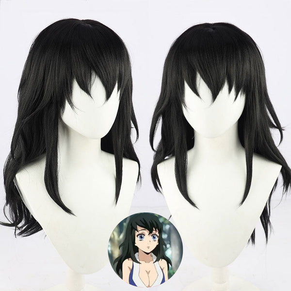 Demon Slayer: Kimetsu no Yaiba Season 2 Suma Black Cosplay Wig