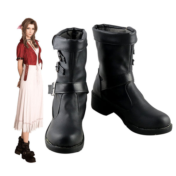 FinFinal Fantasy VII Remake FF7 Aerith Gainsborough Black Cosplay Shoes