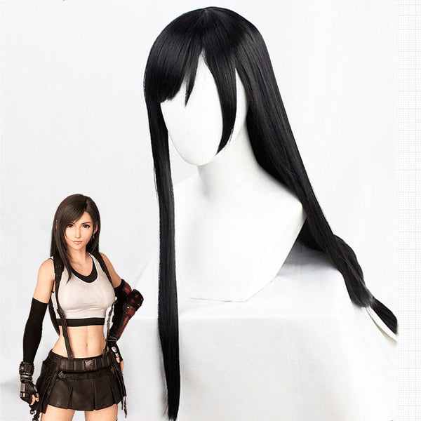 Final Fantasy VII Remake FF7 Tifa Lockhart Black Cosplay Wig