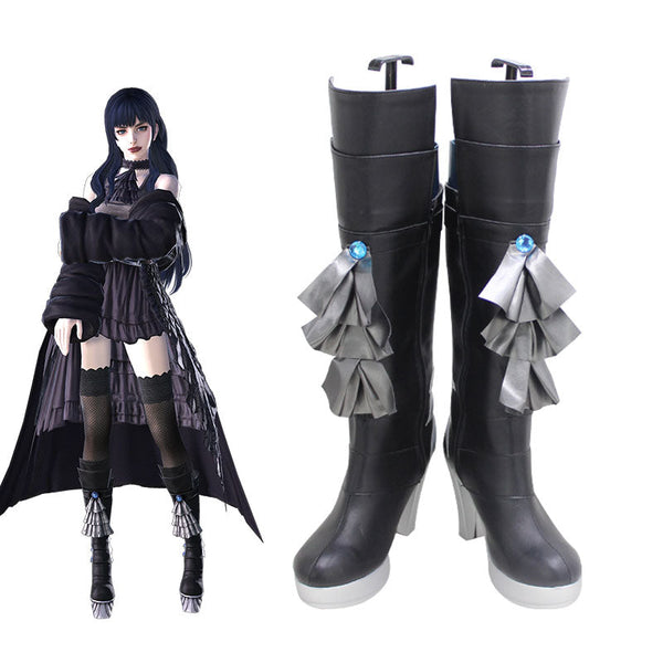 Final Fantasy XIV Gaia Black Shoes Cosplay Boots