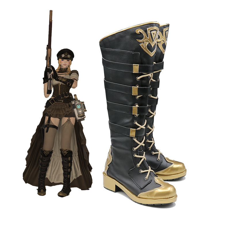 Final Fantasy XV FF14 Neo-Ishgardian Aiming Set Shoes Cosplay Boots