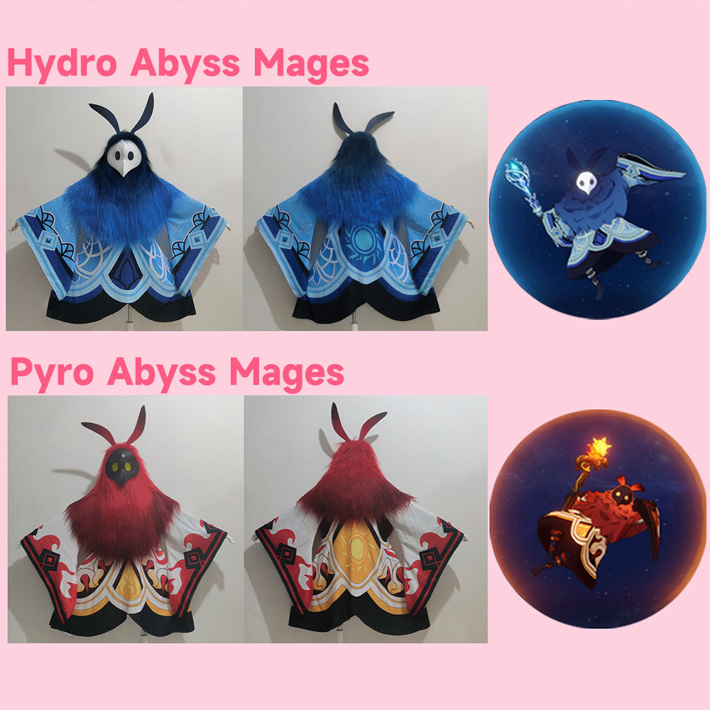 Genshin Impact Cryo Pyro Electro Hydro Abyss Mages Cosplay Costume