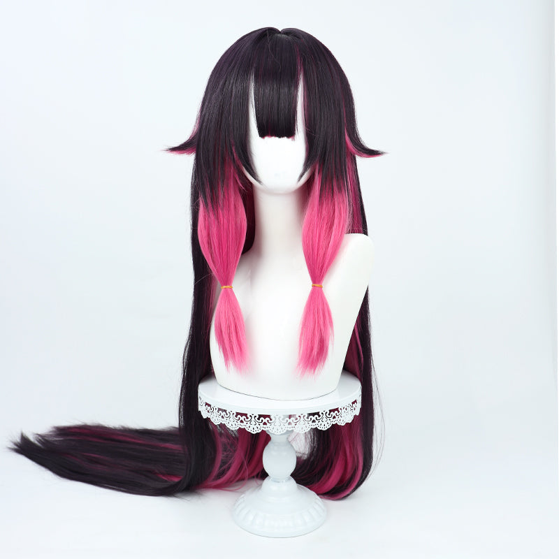 Genshin Impact Fatui Columbina Black Purple Cosplay Wig