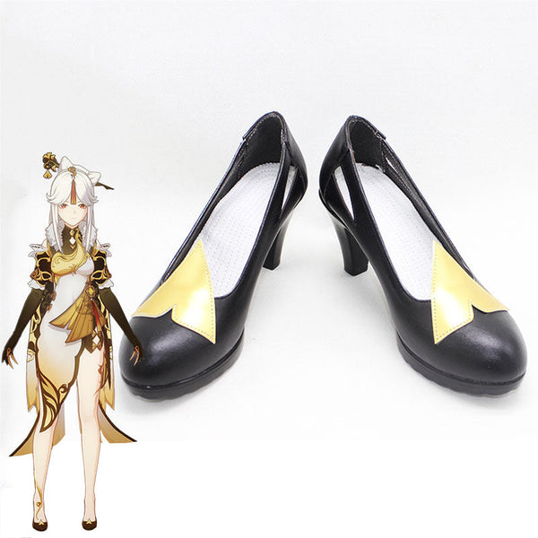 Genshin Impact Ningguang Black Golden Cosplay Shoes