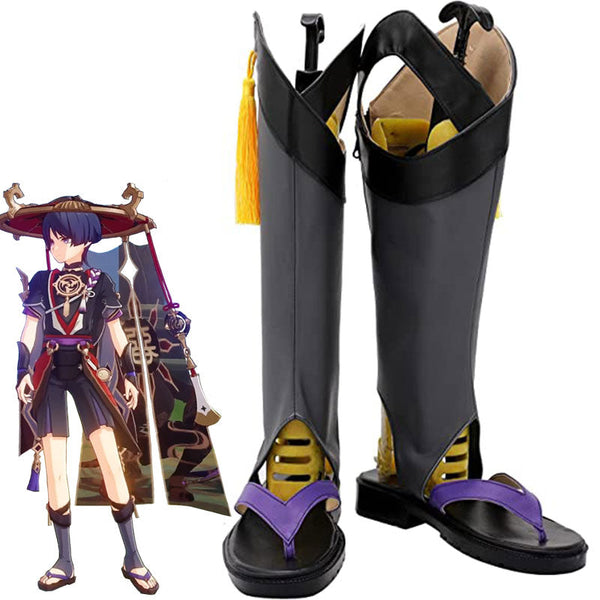 Genshin Impact Scaramouche Gray Shoes Cosplay Boots