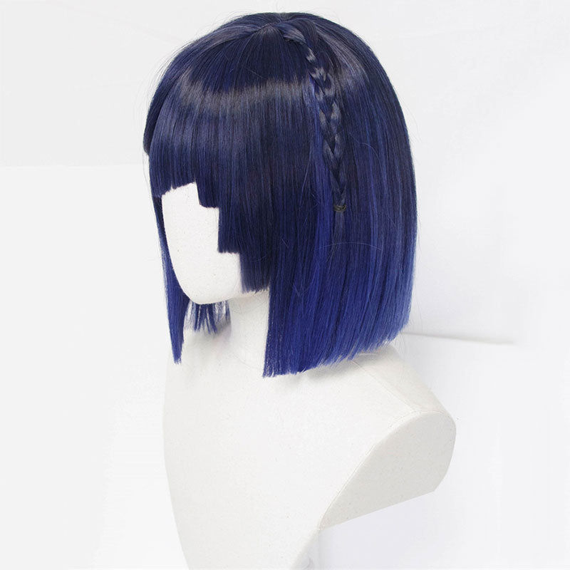 Genshin Impact Yelan Black Blue Cosplay Wig